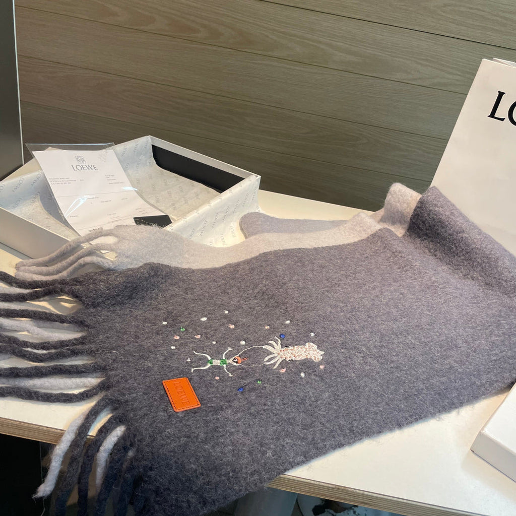 LOEWE 26S SCARF 200 IN WOOL MOHAIR 138183