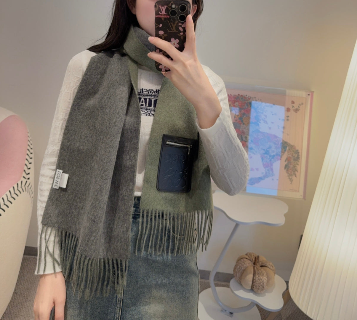 LOEWE 26S SCARF 180 IN CASHMERE WOOL 147441