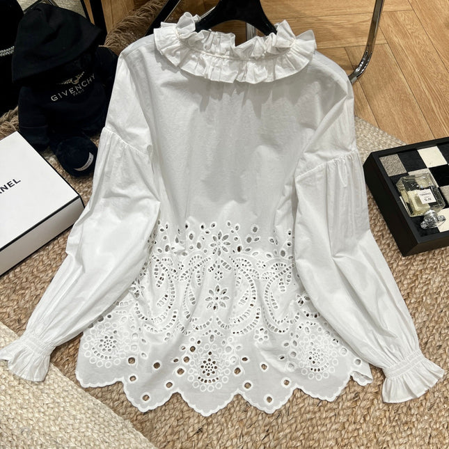 VALENTINO 26S RUFFLED COLLAR SHIRT 148