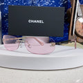 CHANEL RECTANGLE SUNGLASSES PINK IN METAL 948114