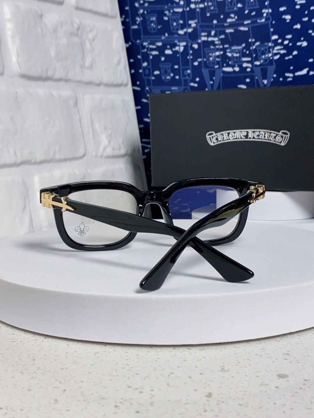 CHROME HEARTS SUNGLASSES IN BLACK ACETATE 837126