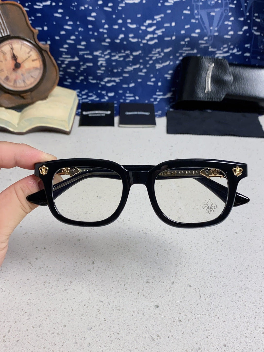 CHROME HEARTS SUNGLASSES IN BLACK ACETATE 837126