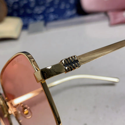 MIUMIU 26S SQUARE GEOMETRIC FRAME IN METAL 445239