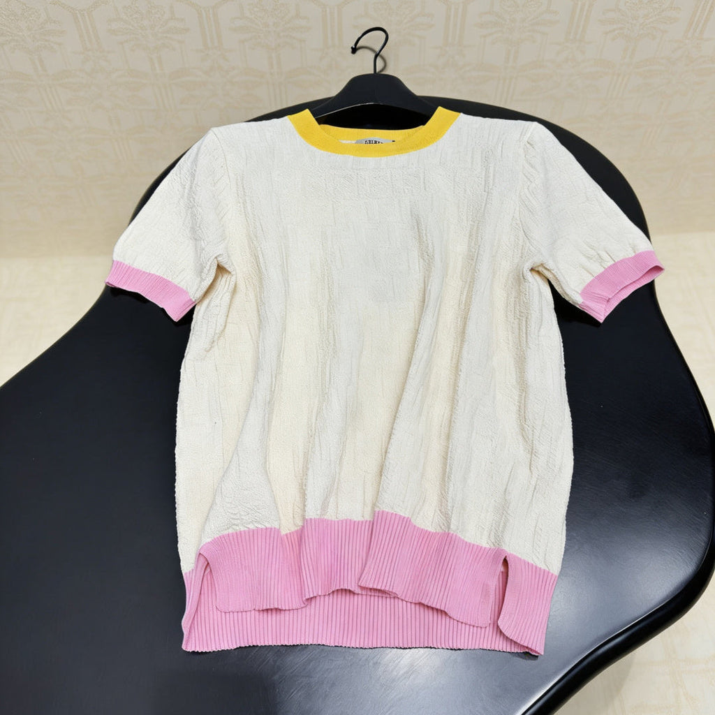 FENDI 26S SHORT SLEEVE KNIT T-SHIRT 140