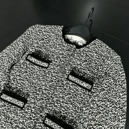 CHANEL 26S FRINGED TWEED JACKET 1596