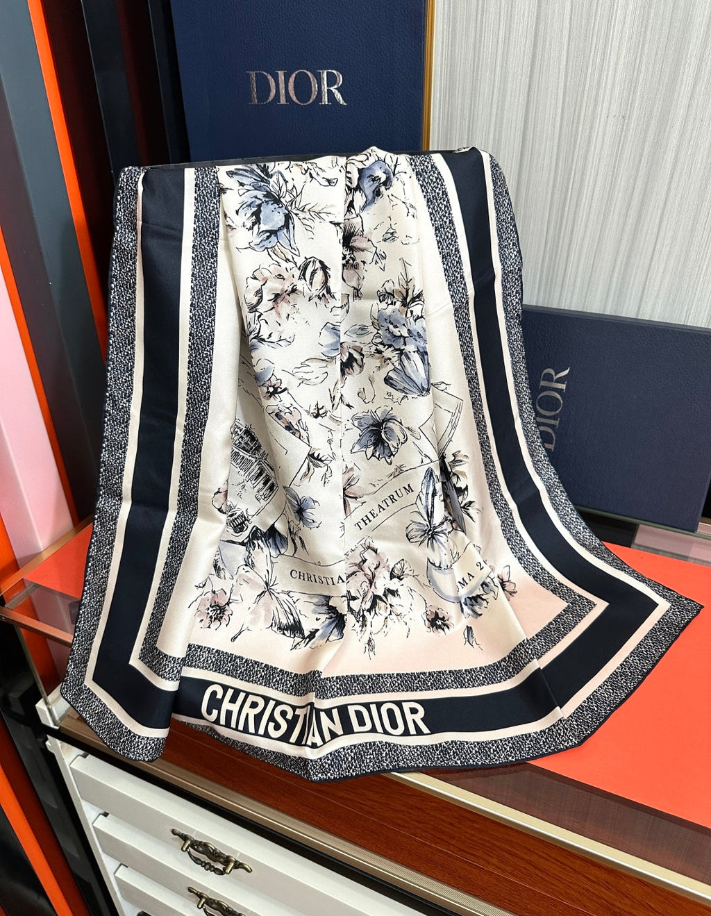 DIOR 26S SCARF 90CM IN SILK 321005