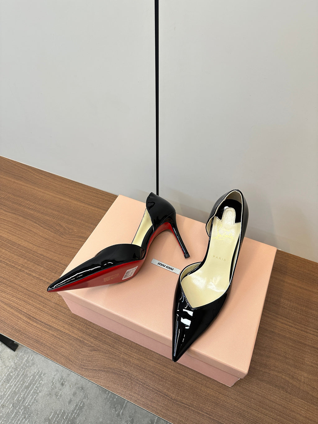 IRIZA PUMPS 85MM IN BLACK PATENT CALFSKIN