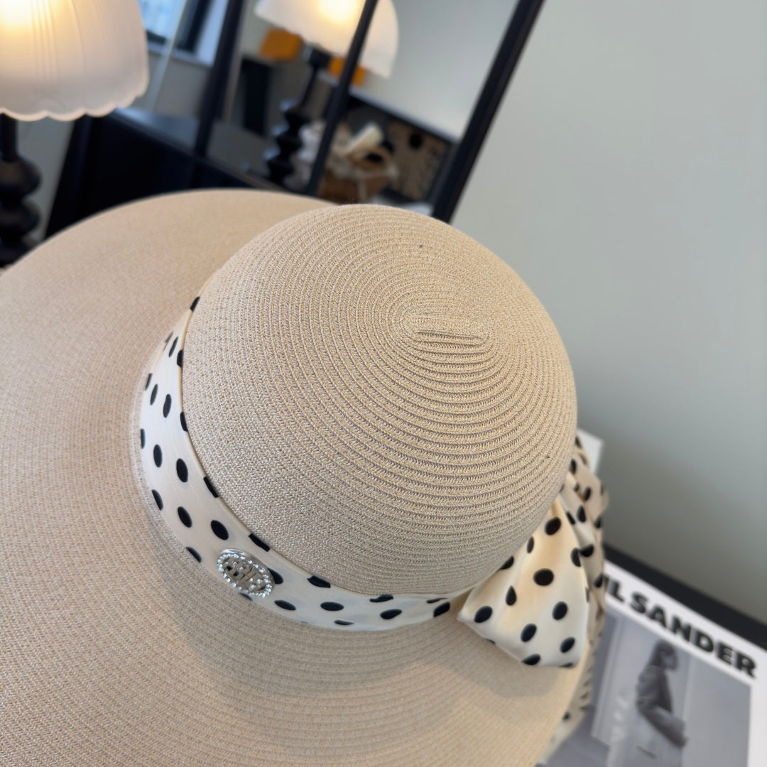MIUMIU WIDE-BRIM BUCKET HAT WITH BOW STYLE 56