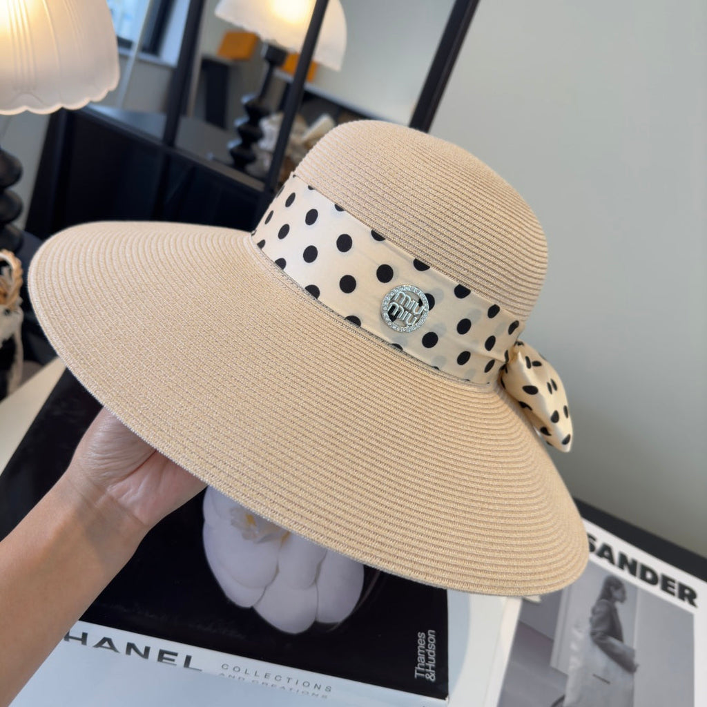MIUMIU WIDE-BRIM BUCKET HAT WITH BOW STYLE 56