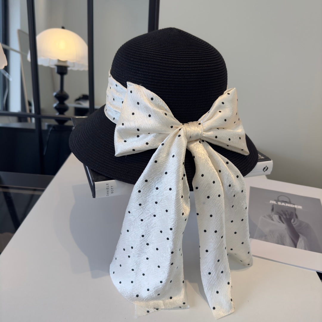 MIUMIU WIDE-BRIM BUCKET HAT WITH BOW STYLE 46