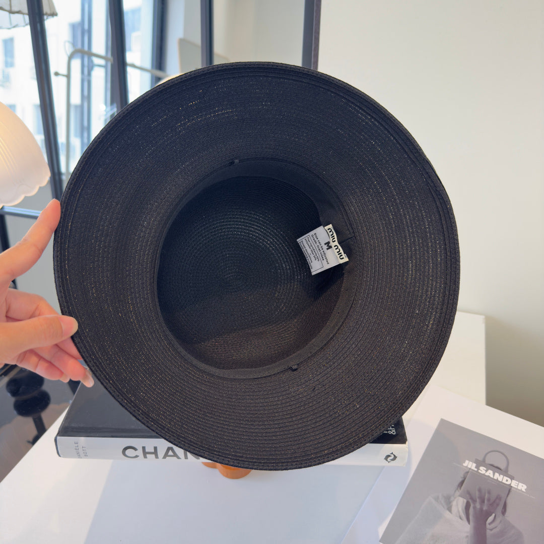 MIUMIU WIDE-BRIM BUCKET HAT WITH BOW STYLE 46