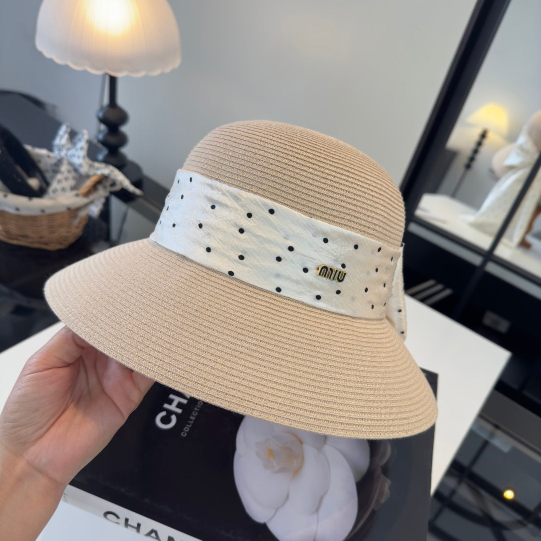 MIUMIU WIDE-BRIM BUCKET HAT WITH BOW STYLE 45
