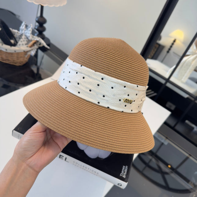 MIUMIU WIDE-BRIM BUCKET HAT WITH BOW STYLE 44