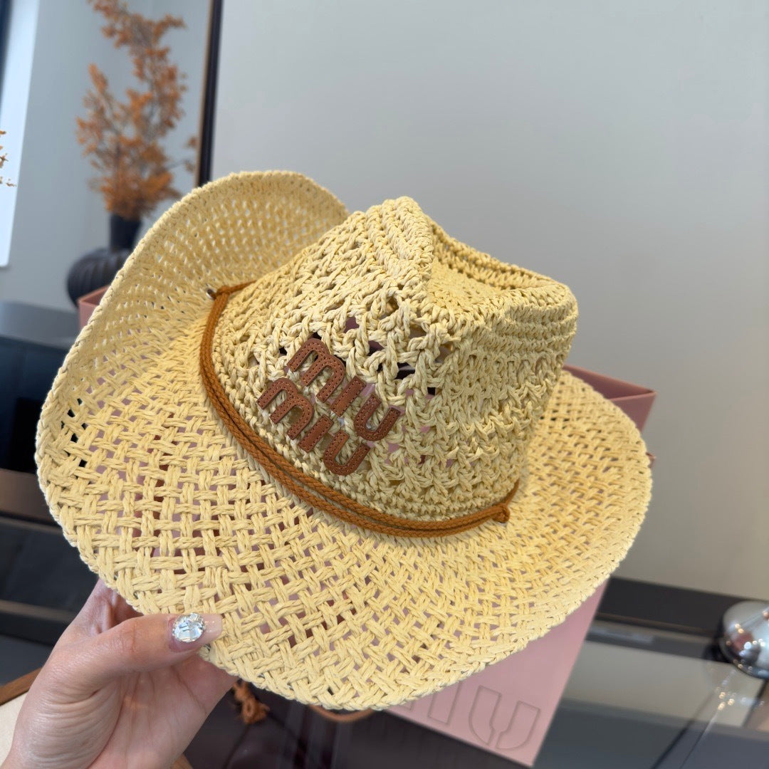 MIUMIU STRAW COWBOY HAT STYLE 18