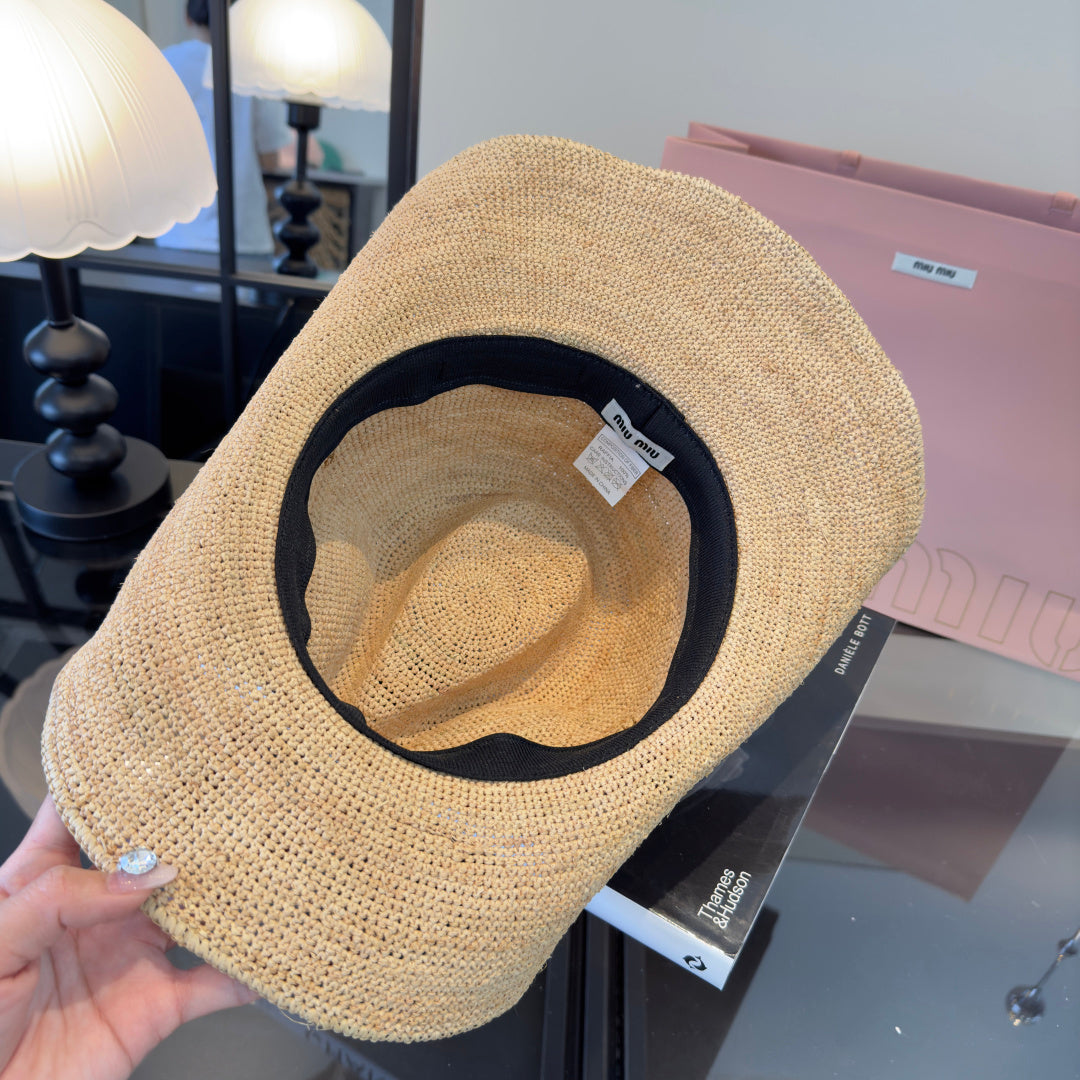 MIUMIU 26S RAFFIA COWBOY HAT 340569
