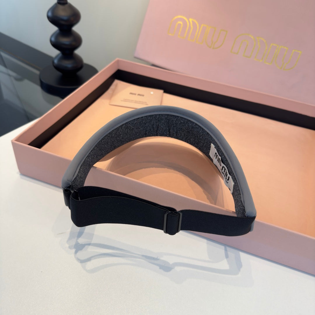 MIUMIU 26S LOGO SHIELD SUN VISOR 329799
