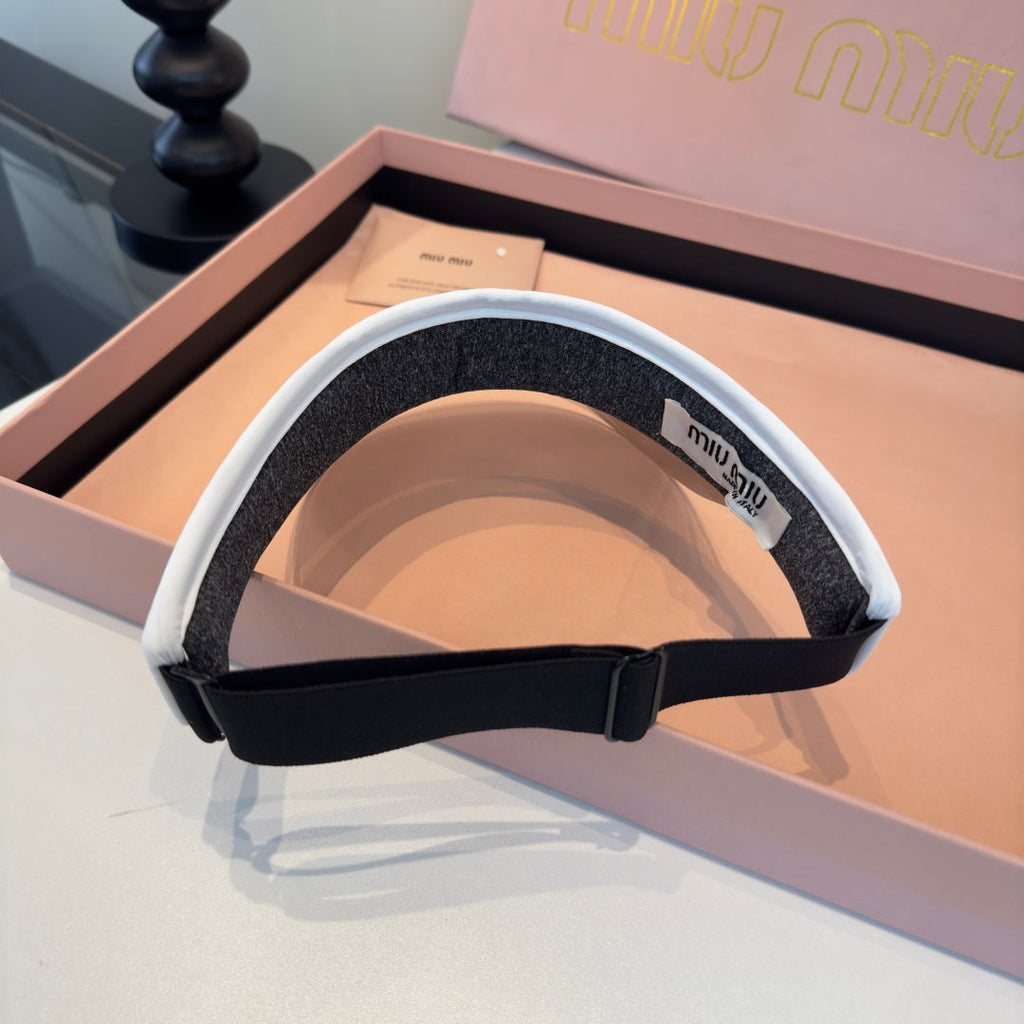 MIUMIU 26S LOGO SHIELD SUN VISOR 329800
