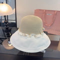 MIUMIU 26S STRAW HAT WITH RUFFLED FABRIC BRIM 340412