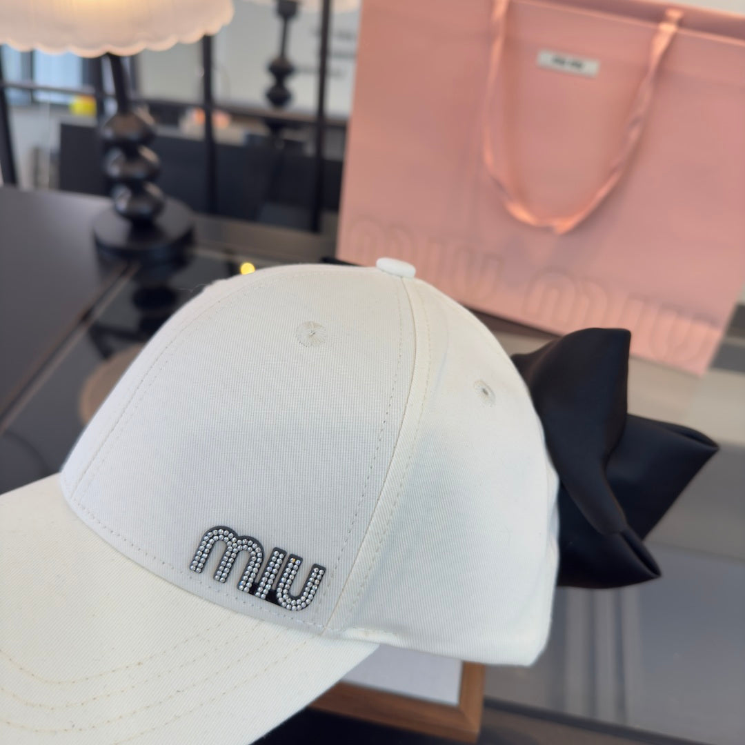 MIUMIU 26S BOW BASEBALL CAP 343531