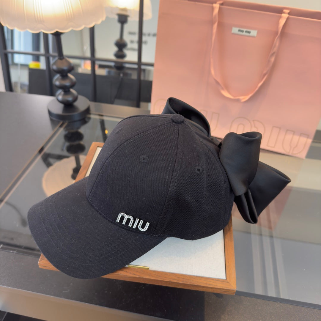 MIUMIU 26S BOW BASEBALL CAP 343532