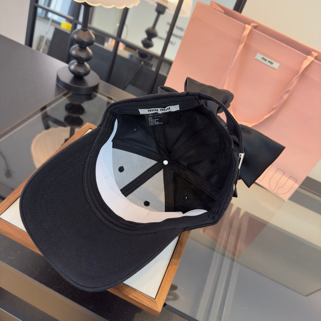 MIUMIU 26S BOW BASEBALL CAP 343532
