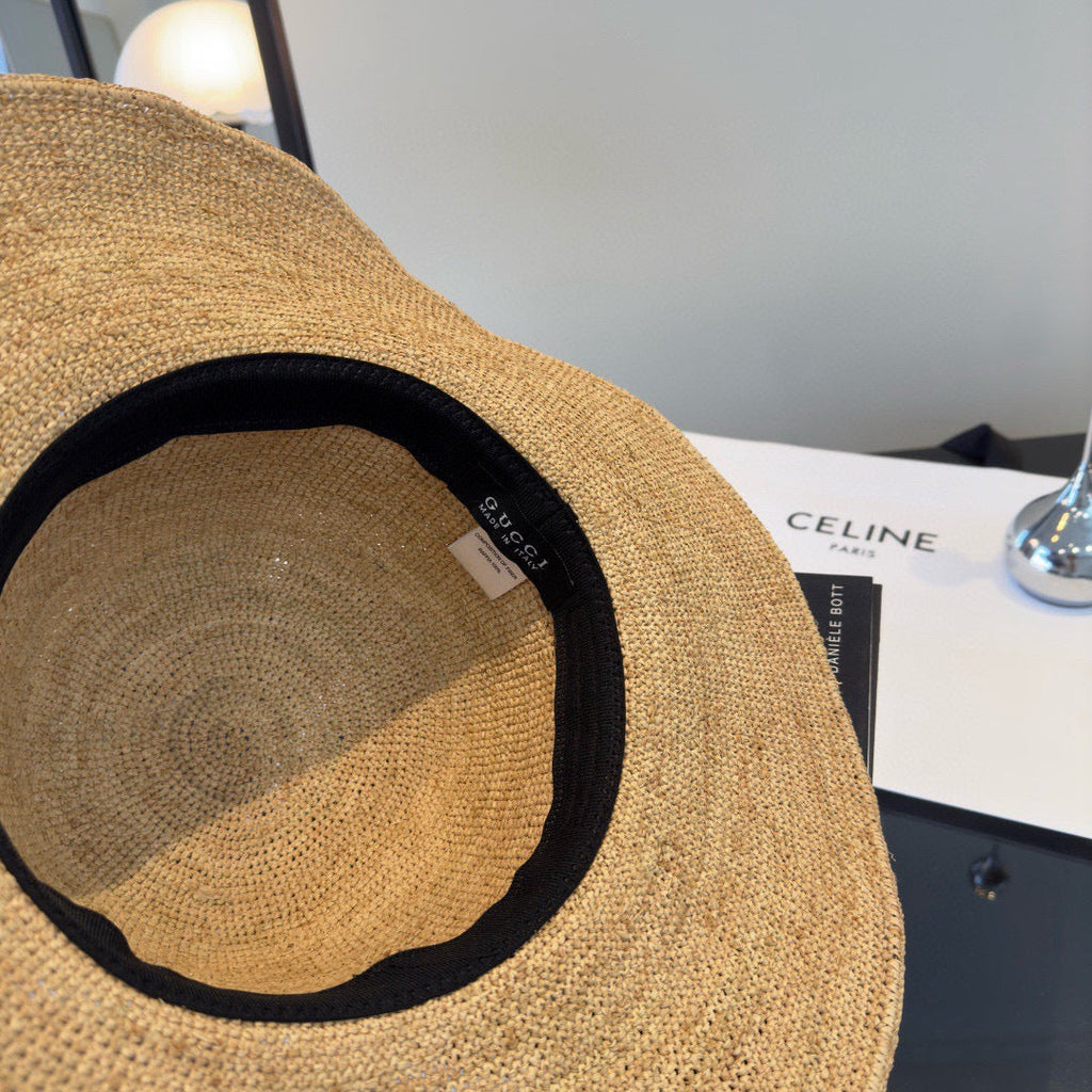 GUCCI 26S WIDE-BRIMMED STRAW HAT 224