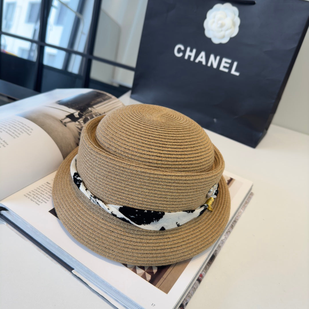 CHANEL 26S BOATER STRAW HAT 338053