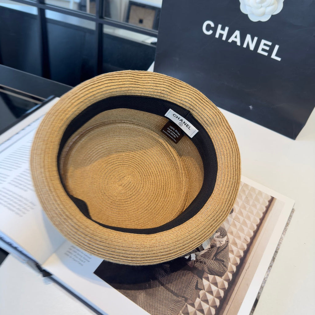 CHANEL 26S BOATER STRAW HAT 338053
