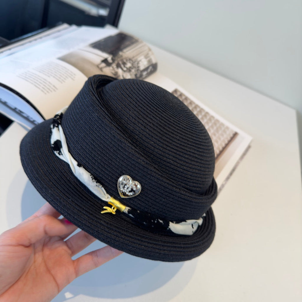 CHANEL 26S BOATER STRAW HAT 338054