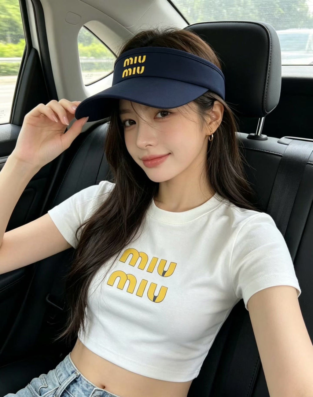 MIUMIU 26S EMBOSSED LOGO TECH VISOR 343566