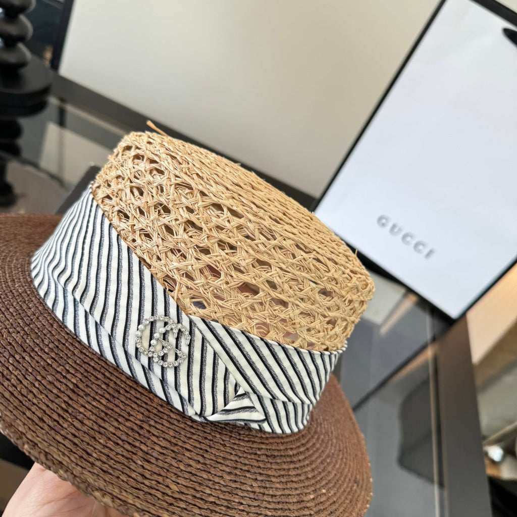 GUCCI 26S WIDE-BRIMMED STRAW HAT 222