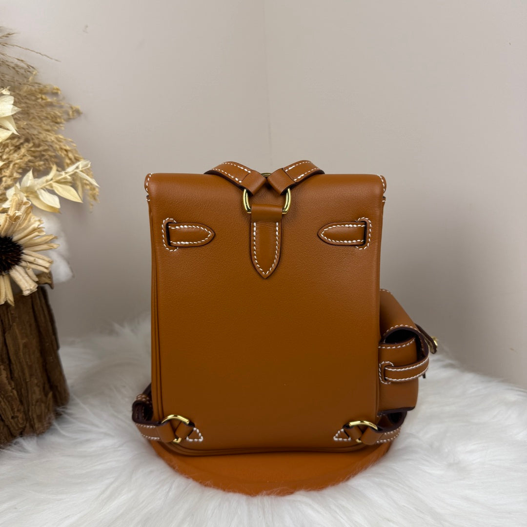 HM 25S KELLY JUMP 17 CM IN CARAMEL BROWN SWIFT WITH GOLD HARDWARE