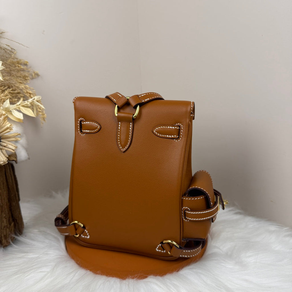 HM 25S KELLY JUMP 17 CM IN CARAMEL BROWN SWIFT WITH GOLD HARDWARE