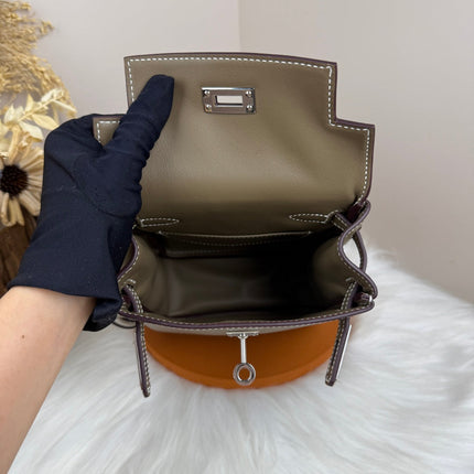 HM 25S KELLY JUMP 17 CM IN MUSHROOM BROWN SWIFT WITH SILVER HARDWARE