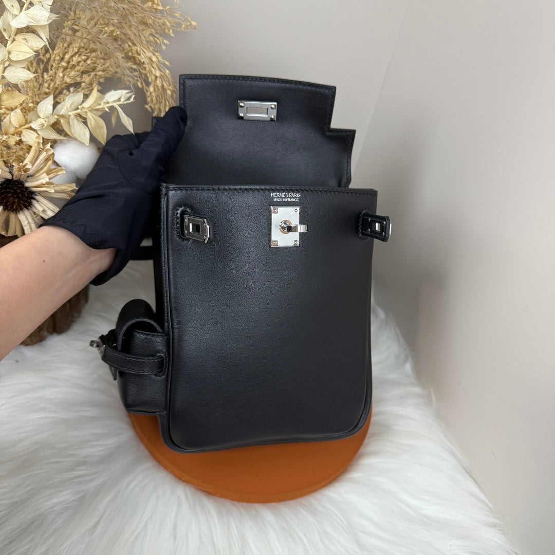HM 25S KELLY JUMP 17 CM IN BLACK SWIFT WITH SILVER HARDWARE