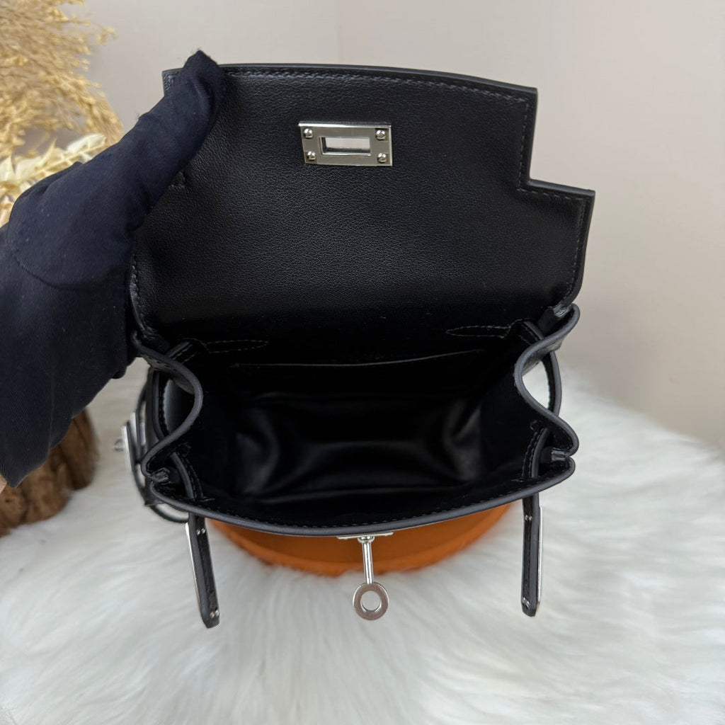 HM 25S KELLY JUMP 17 CM IN BLACK SWIFT WITH SILVER HARDWARE