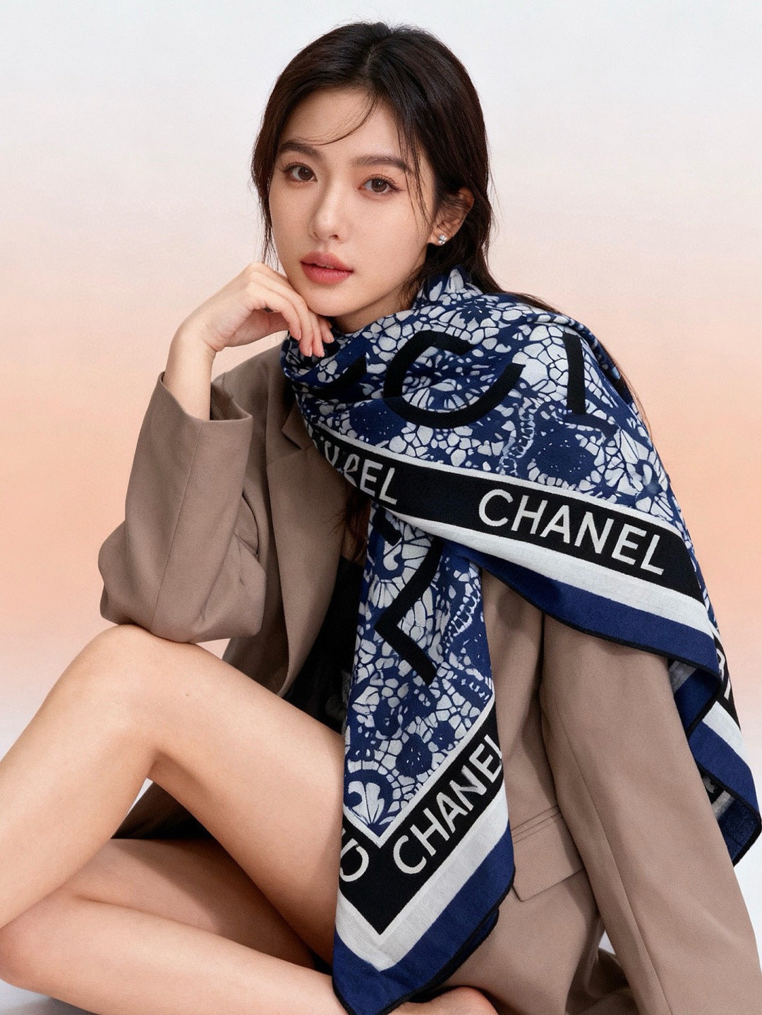 CHANEL 25S SCARF 135 CM IN CASHMERE AND SILK 943320