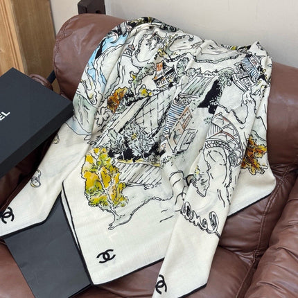 CHANEL 25S SCARF 135 CM IN CASHMERE SILK 943698