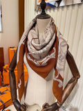 HERMES 26S SCARF 140 IN CASHMERE AND SILK 303354