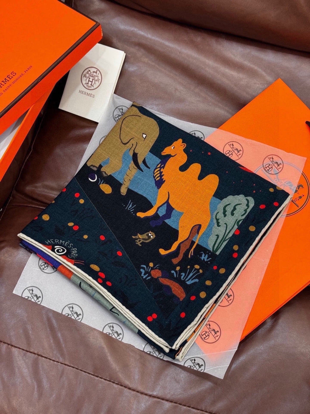 HERMES 26S SCARF 140 IN CASHMERE AND SILK 303101