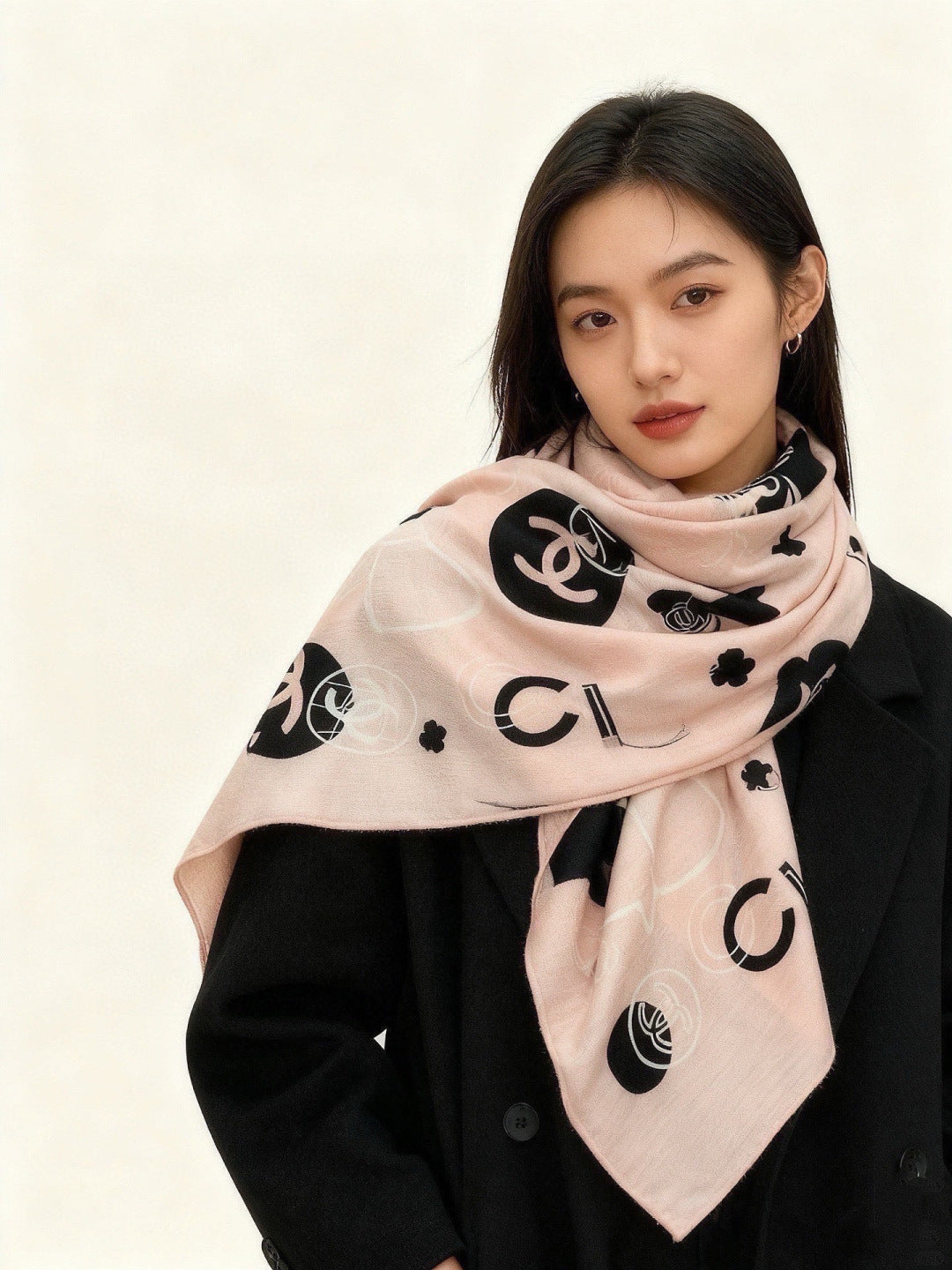 CHANEL 26S SCARF 140 IN CASHMERE AND SILK 303153