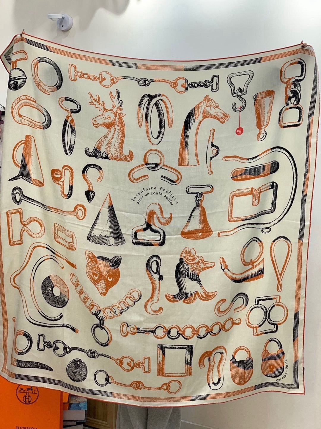 HERMES 26S SCARF 140 IN CASHMERE AND SILK 303159