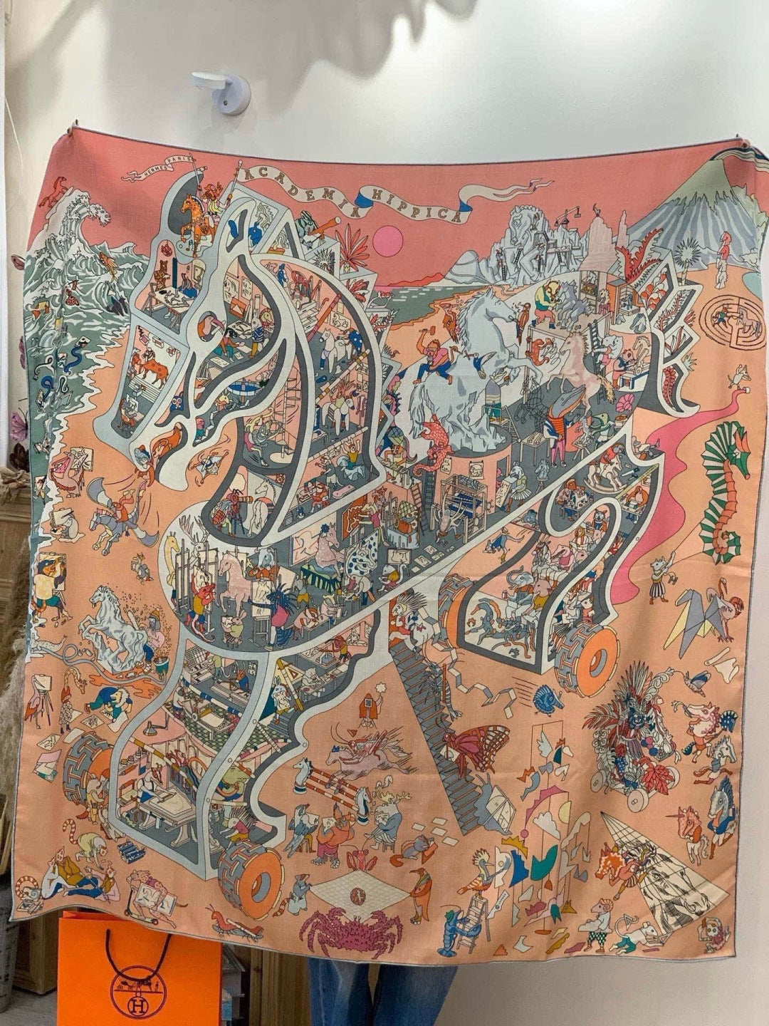 HERMES 26S SCARF 135 IN CASHMERE AND SILK 304245