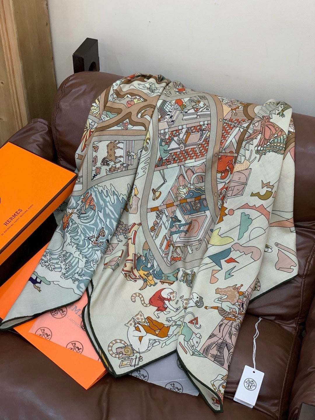 HERMES 26S SCARF 135 IN CASHMERE AND SILK 304248