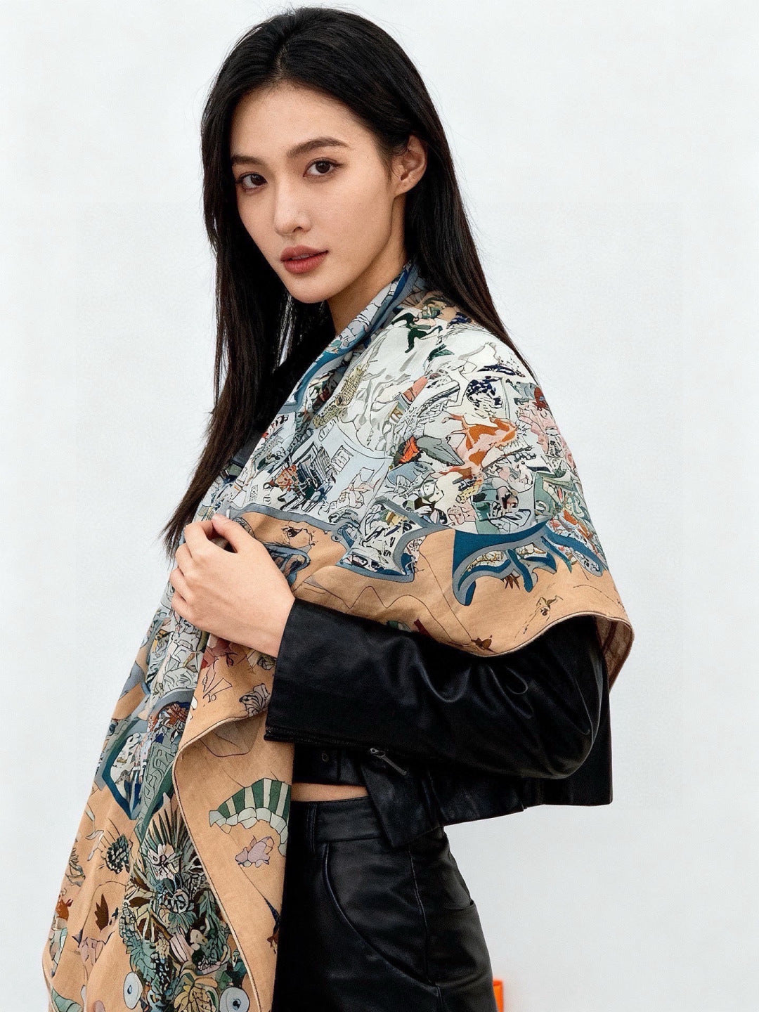 HERMES 26S SCARF 135 IN CASHMERE AND SILK 304249