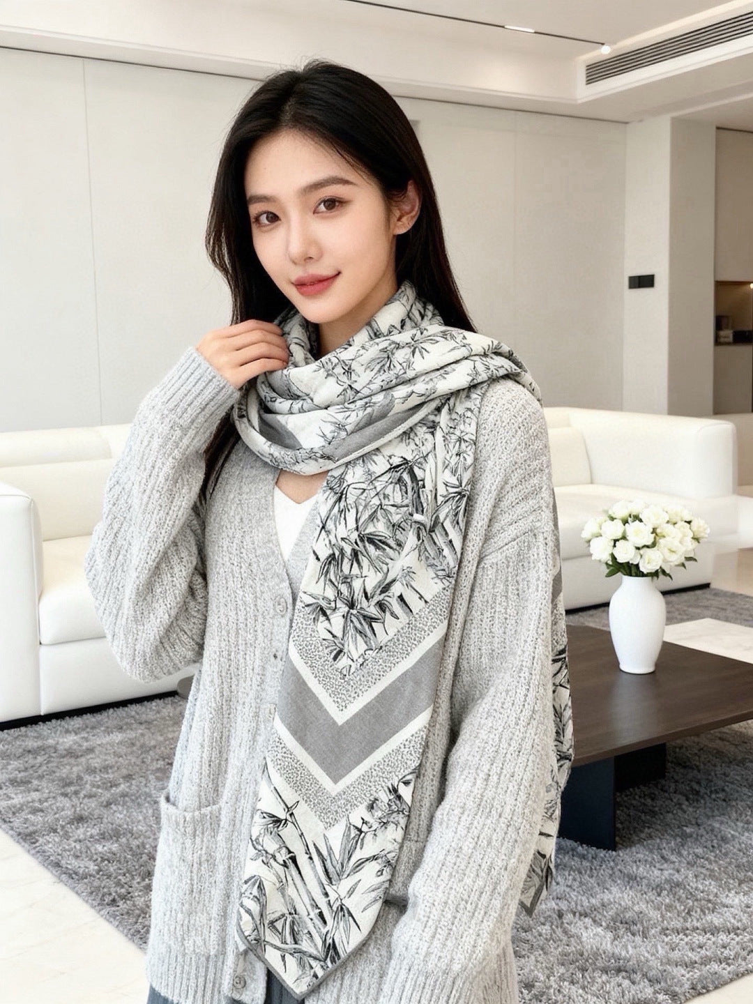 DIOR 26S SCARF 140CM IN CASHMERE SILK 304677