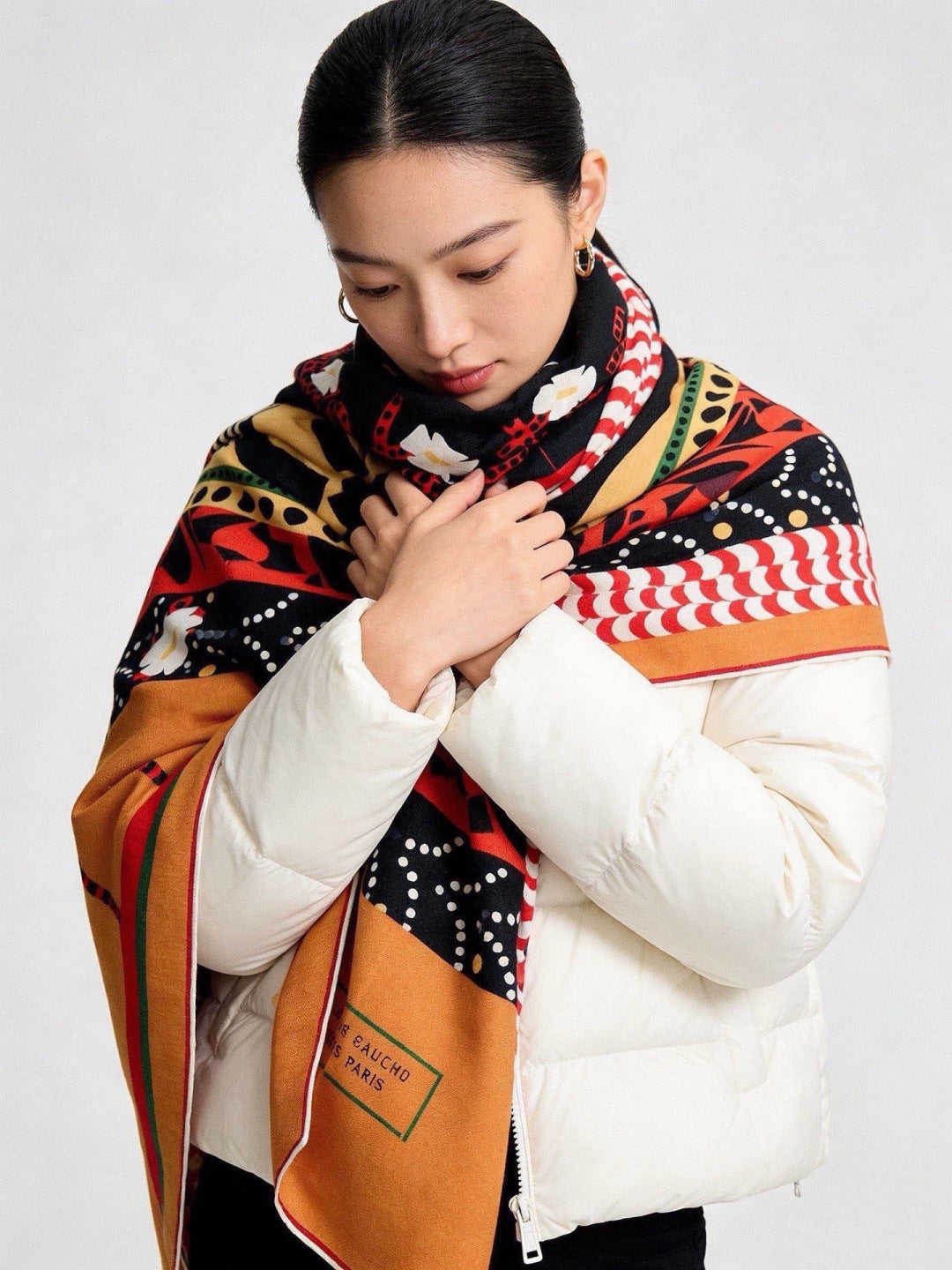 HERMES 26S SCARF 140 IN CASHMERE AND SILK 304707