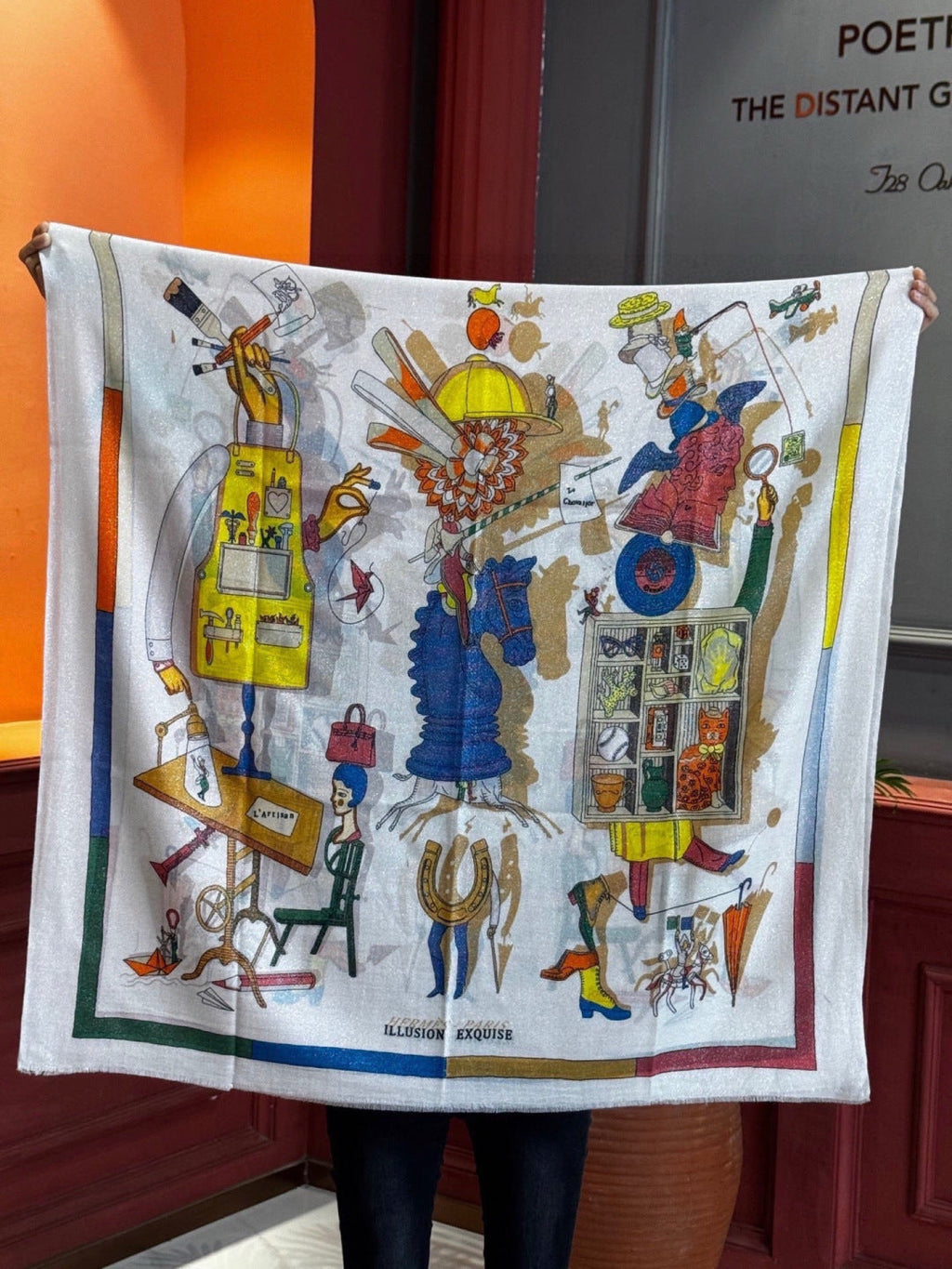 HERMES 26S LONG SCARF 200 IN CASHMERE AND SILK 307235