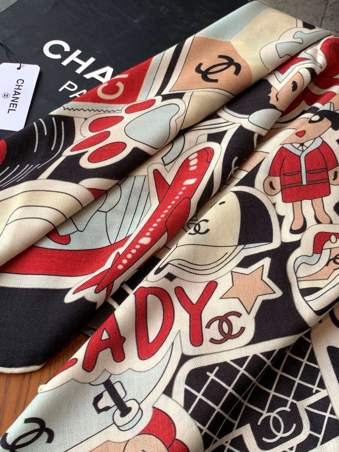 CHANEL 26S SCARF 135 IN CASHMERE AND SILK 309866