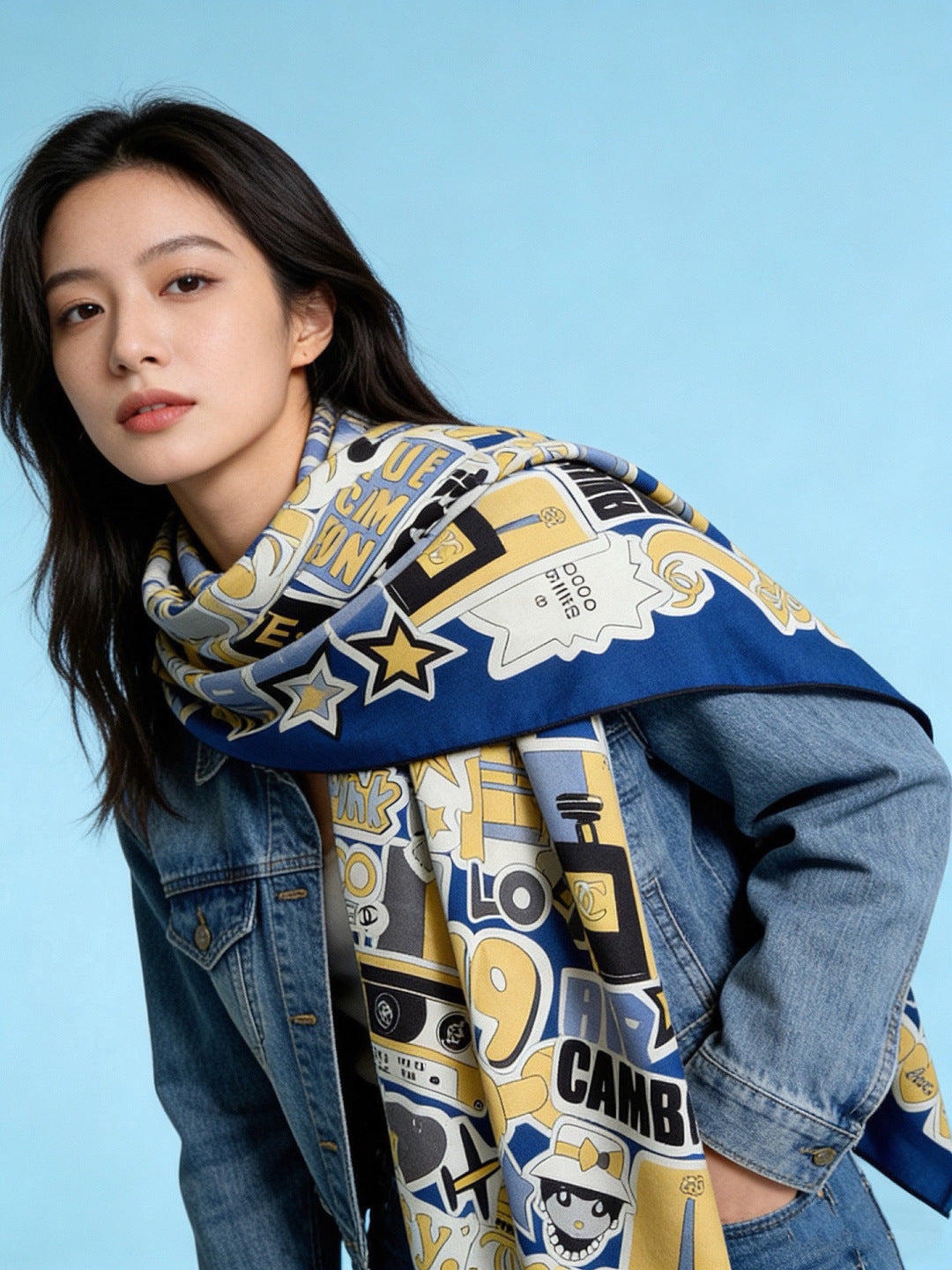 CHANEL 26S SCARF 135 IN CASHMERE AND SILK 309867